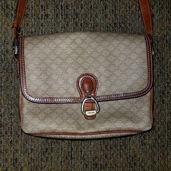 CELINE Messenger LOGO Bag Vintage Purse. - Picture 1 of 10